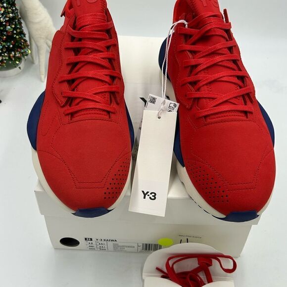 Men’s Y3 Kaiwa red white and blue sneakers size 12 US - Picture 5 of 9